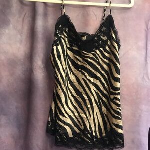 New York & Company Black and Cream Fitted Camisole